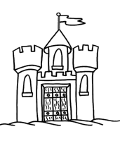 A coloring page of middle ages